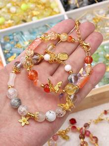 beadia 30-50g/gói Hạt thủy tinh hỗn hợp, hạt đệm kim loại vàng, các loại hạt thủy tinh màu tím, thích hợp để tự làm đồ trang sức, vòng cổ và vòng tay, nguyên liệu thủ công dành cho phụ nữ. - Màu tím - Xem 6