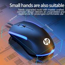 HP Chuột quang chơi game M160 Thiết kế chống trượt có lớp phủ mờ Độ nhạy có thể điều chỉnh Hiệu ứng ánh sáng tùy chỉnh nhiều màu sắc Chất lượng bền bỉ như quán cà phê Internet Lựa chọn hàng đầu cho chơi game - Ánh sáng đen - Xem 3