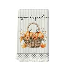 Un set de 2 bucăți de prosoape cu tematică de toamnă de Ziua Recunoștinței, concepute cu prosoape imprimate cu model de dovleac și frunze de arțar, lavabile la mașină, rezistente la căldură, absorbante și reutilizabile, potrivite pentru decorarea camerei, prosoape de bucătărie și baie, decorarea petrecerilor, decorarea casei, fiind un cadou ideal pentru toamnă și Ziua Recunoștinței. - Multicolor - Vizualizare 27