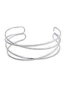 6件套简约时尚复古硬币街头风度假休闲金属水滴交叉可调节臂环手镯，适合派对、送礼、日常佩戴 - 銀色 - 查看 5