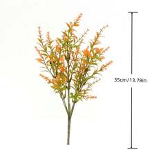 6/12 Packs Decorative Artificial Fall Flowers Durable UV Resistant Autumn Faux Plastic Plants Reusable Yellow Greenery Plant For Home Wedding Garden Fireplace Outdoor Decoration