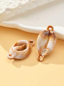 5/20pcs/10pcs 18-20mm Fashion Charm Natural Shell Electroplated Gold Oval Pendant Beads, Summer Ocean Shell Pendant, Loose Spacer Beads For Bracelet Necklace Jewelry Making DIY Craft Accessories