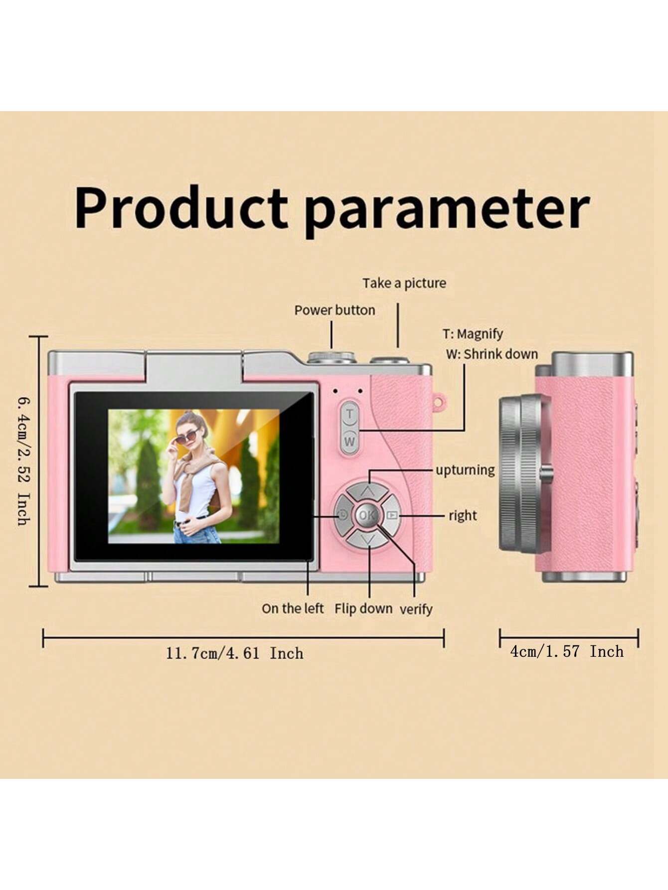 كاميرا رقمية بتكبير بصري 18X، شاشة دوارة عالية الو...