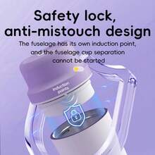 650ml Large Capacity Wireless Portable Electric Juicer, Hot And Cold Multi-Function, 20-Blade Powerful Ice Crusher, USB Rechargeable Double Cup, Long Term Heat Preservation - Multicolor - View 10