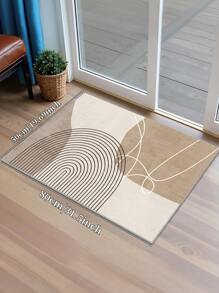 1pc Brown Contemporary Minimalist Style Crystal Velvet Carpet, 850g/M², Rectangular, Non-Slip Washable, Suitable For Home Decor, Living Room, Kitchen, Dining Room, Office, All Season