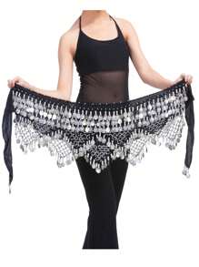 320 硬币肚皮舞腰链，3 层金币腰带，用于舞蹈、舞蹈练习臀部围巾秋季、秋季、万圣节 - 錢幣肚皮舞腰鏈 - 查看 2