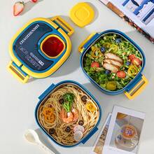 Bento Box 成人午餐盒 - 双层设计，可微波炉加热和洗碗机清洗，坚固且可拆卸，厨房、圣诞礼物、学校用品 - 彩色 - 查看 21