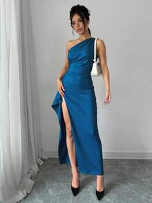 Vestidos Mujer Largos Negros Vestidos Dama Fiesta Elegantes - Azul - Ver 2