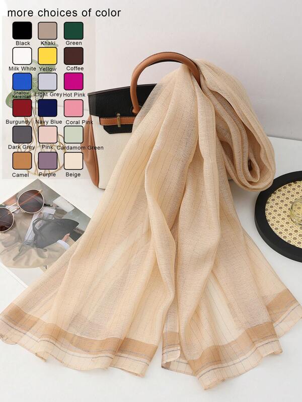 1pc Elegant Casual Fashion Scarf, Breathable Windproof Design, Suitable For Daily Wear, Shawl Decorative Long Scarf