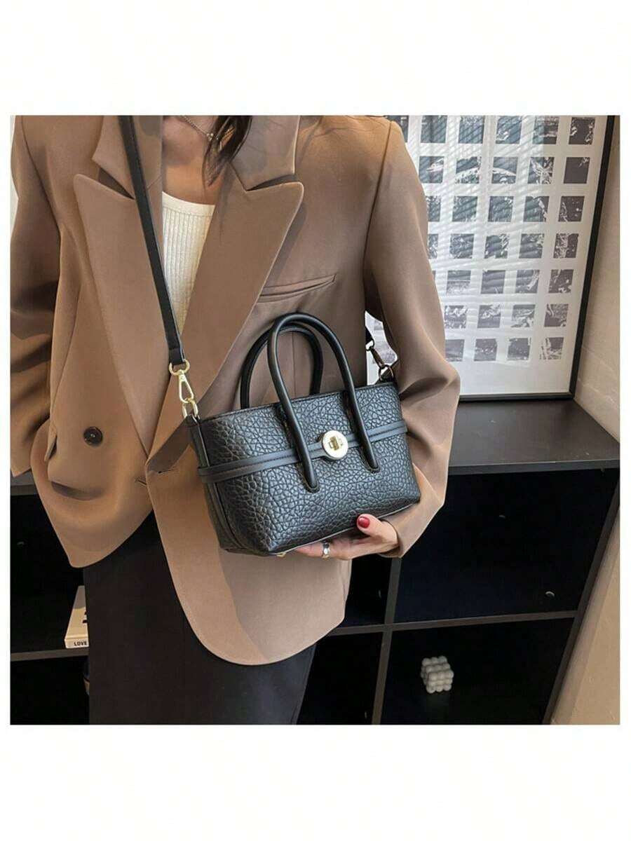 High-End Bag With A Retro Niche Design, Popular Shoulder Bag For Women, Portable Bucket Bag (Black)