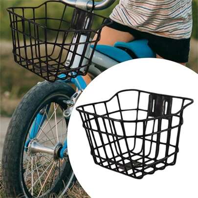 1 件超厚金属自行车前篮通用挂篮，适合日常通勤和休闲骑行