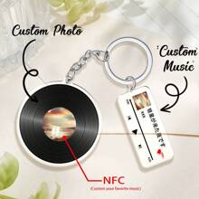 Portachiavi personalizzato a forma di mini CD con NFC / Regalo musicale personalizzato - Stile retrò / Portachiavi mini CD Spotify / Regalo di Natale / Regalo personalizzato, durevole, colorato, carino, adorabile, divertente, kawaii, stile Y2K, unisex, casual, personalizzato, unico, idea regalo ideale per lui, idea regalo perfetta per studenti di scuola media inferiore, scuola media superiore, liceo, università, freshman, sophomore, underclassmen