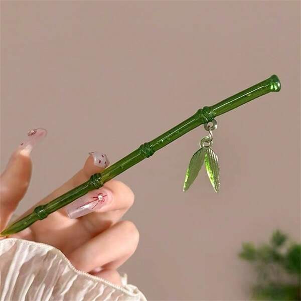 1pc New Chinese Style Geometric Floral Hair Clip, Vintage Elegant Girl Hair Accessory, Minimalist Modern High-End Hair Stick Ornament, Bun Extension, Hair Bun Maker, Bun Hair Piece, Hair Styling Pins, Pins For Hair, Bobby Pins, Flower , Vacation Outfits Woman