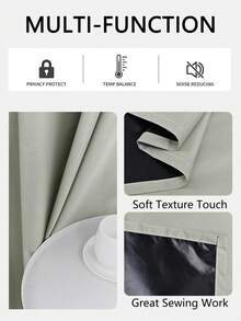 素色1片遮光窗簾 - 米色 - 查看 6