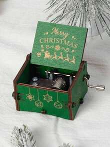 1 pieza Caja de música con cascabeles navideños, adorno de madera con campanas, decoración de Santa Claus viene a la ciudad, adecuado para Navidad, regalos festivos, decoración del hogar - Multicolor - Ver 36