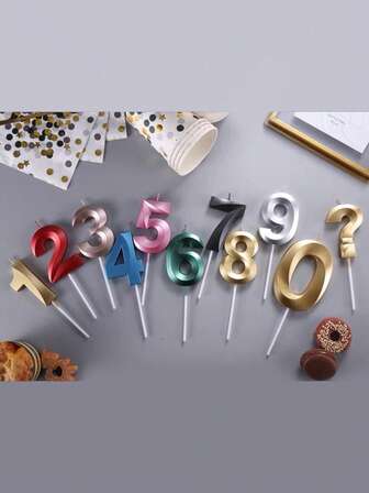 Champagne Gold Shell Shaped 0-9 Candles For Birthday, Wedding, Party Cake Decoration