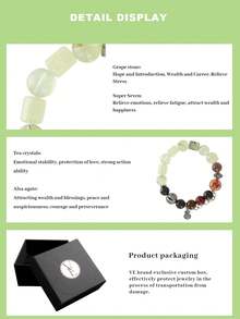 VE 1pc High Quality S925 Silver Natural Amethyst Crystal Bracelet With Agate, Super Seven, Citrine, Attract Wealth & Career, Soothe Emotions, Protect Love, Suitable For Self, Bestie, Girlfriend, Friend, Mom. Jewelry Color Random