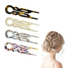 Prestige French Hair Pins, Acetate Leopard Print Hair Pin Women,Suitable All Hair Types (Multicolor-A-4PCS)Valentine's Day KEFG - BlackBrown-f-3PCS - View 6