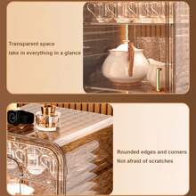 1 pieza de caja de almacenamiento de tazas acrílicas de gran capacidad, organizador de tazas de té transparente a prueba de polvo, accesorio de cocina y comedor, organización del hogar, decoración de la habitación, cestas, cubos y contenedores para la organización del hogar. - Blanco - Ver 4