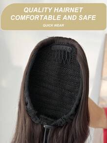 26-28 Inch Women Drawstring Ponytail Hair Extensions, Long Wavy Synthetic Ponytail Clip-In Hair Piece, Suitable For Daily Wear (Brown Mixed With Gold)