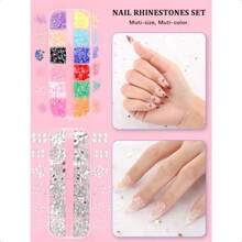 Nail Art Kit With Nail Art Brushes Nail Design Tools Nail Decoration Kit Nail Dotting Tools Chrome Nail Powder Nail Charms Gems Rhiness Stickers Nail Stuff For Nail Techs For Beginners-0346 - Nhiều màu - Xem 6