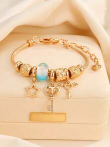 一件女士DIY串珠粉色蝴蝶结爱心棒棒糖花朵吊坠时尚配饰 - 彩色 - 查看 15