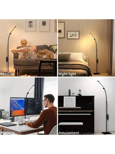 Yogle 1pc LED Adjustable Bracket Vloer Lamp, Gooseneck Tafel Lamp Living Room, Portable Detachable USB Dimmable Reading Eye Ambient Study Bedroom view 7