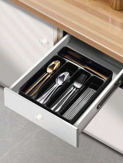 1pc Stylish Flatware Organizer Box, Elegant Silverware Storage Solution, Versatile Kitchen Drawer Storage Tray, Plastic PP Material, Perfect For Kitchen Countertop And Cabinet Drawer, Ideal Cutlery And Utensils Compartment Organizer, Chic Chopsticks Holder For Women, Essential Travel Accessory, Perfect For Holiday Gatherings, Fall Decor, Autumn Celebrations, Halloween Parties, Thanksgiving Feasts, And New Year's Entertaining.