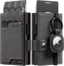 Cartera para AirTag de Hombre, Portatarjetas RFID Antirrobo, Regalo para Hombre, Cartera con Llavero, Cartera Simple para el Día del Padre (Negro) - gris - Ver 20