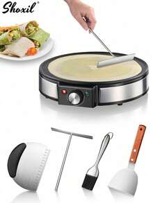 4pcs Pancake/Crepe Making Tool Set - Includes Batter Spreader, Silicone Oil Brush, Metal Scraper And Dough Cutter, Ideal For Making Breakfast Crepes, Pancakes And Waffles, Easy To Clean Kitchen Utensils - Pancake Set - View 7