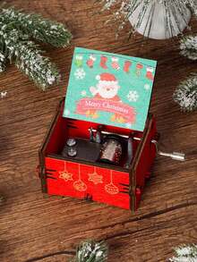 1 pieza Caja de música con cascabeles navideños, adorno de madera con campanas, decoración de Santa Claus viene a la ciudad, adecuado para Navidad, regalos festivos, decoración del hogar - Multicolor - Ver 35