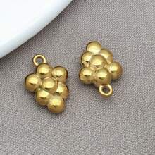 2 件金色不锈钢水果吊饰樱桃西瓜草莓食物吊坠适用于 DIY 珠宝耳环手链项链工艺钥匙扣