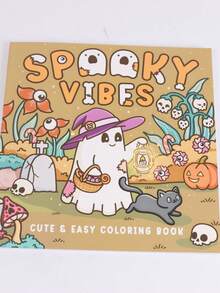 Spooky Vibes: Coloring Book For Adults And Teens, Featuring Cute Spooky Characters And Hygge Scenes, Designed For Relaxation And Stress Relief, Perfect Gift For Halloween, Christmas, Birthday!,For School Supplies,Back To School