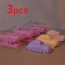 1-3pcs Multi-Style Silicone Candle Molds, Rose, Pickup Truck, Car, Sports Car Shaped Plaster, Resin, Cement Crafting Tools, Scented Candle Making Kit, Home Decor, Party & Holiday Gifts - Pink - View 13