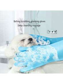 1 buc Mănuși de baie pentru animale de companie Universale pentru pisici și câini, rezistente la zgârieturi, curățare profundă, instrument de îndepărtare a părului, masaj eficient pentru animale de companie, bule delicate umede și uscate, potrivite și pentru spălătorie în bucătărie/auto, curățenie zilnică a casei, două culori de cumpărat