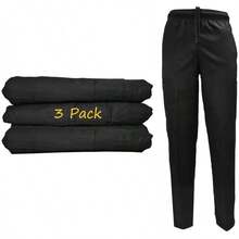 Classic 6 Pocket Chef Cargo Pants With Multi-Pack Quantities, Natural Style - 黑色3件裝 - 查看 1