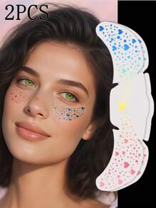 Glitzer Sommersprossen Gesichtstattoo, Glitzer Sommersprossen für das Gesicht, 24/12/6/4/2 Stück goldene Glitzer Sommersprossen, Gesichts-Glitzer Make-up Patches