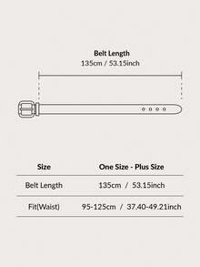 1pc Plus Size Gold Heart Buckle Belt (With 1 Hole Puncher Included) - White - View 4