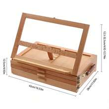 Adjustable Storage Box Easel,Painting Board Stand With Drawers,Storage Box Easel - Brown - View 4