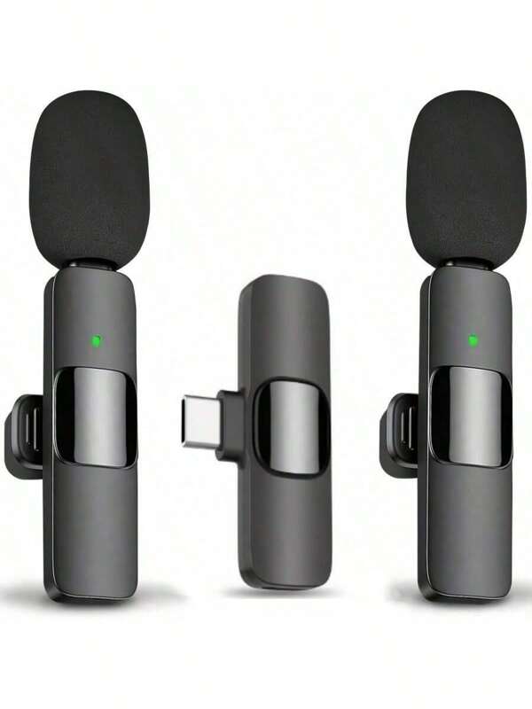 Kabelloses Ansteckmikrofon kompatibel mit iPhone/Android Smartphones, professionelles Aufnahmemikrofon, intelligente Geräuschunterdrückungsfunktion, perfekte Aufnahmequalität, geeignet für Videoaufnahmen, Game Live-Streaming, Interviews, Vlogs etc.