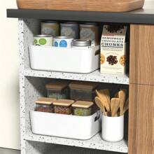 1/2/4/8/12PCS Plastic Storage Bins And Baskets, Stackable Desktop Storage Box Fruit Cosmetic Sundries Small Capacity Kitchen Organizer For Kitchen, Bathroom, Office, Under Sink Organizer - Multicolor - View 3