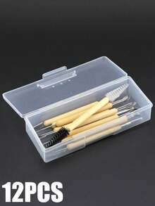 陶土刮刀工具，带加宽锯齿设计，塑料竹柄，陶瓷雕塑粘土纹理膏修改工具，木质材料，非电动使用，耐用金属结构和舒适握把竹柄 - 彩色 - 查看 14