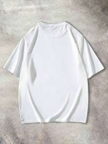 Camiseta de manga corta para hombres con estampado/patrón/letra simple de - Blanco - Ver 2