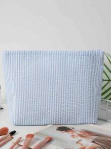 1Pc Fashion Stripe Makeup Bag Waterproof Stripe Cosmetic Bag Women'S Cosmetic Bag Portable Canvas Travel Toiletries Storage Bags Makeup Case Clutch Purse Handbags Small Bag Storage Makeup Case,Candy Colored Handbag,Travelling Bags For Ladies,Sanitary Napkin Bag,Pencil Case Daily Big Large Capacity Makeup Brushes Travel Toiletry Bag - Multicolor - View 8