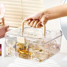 1pc Elegant Jewelry Box, Spacious Multi-Layer Organizer With Lid, Stylish Transparent Storage Solution For Watches, Necklaces, Rings, Earrings, And Bracelets, Perfect For Home Use And Gift Giving, Ideal For Special Occasions And Holiday Celebrations, Keep Your Accessories Neat And Tidy With This Chic And Functional Design