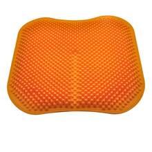 Silicone Seat Cushion, Cooling Seat Cushion (Super Large & Thick), Breathable Honeycomb Design Absorbs Pressure Points Seat Cushion, Gel Cushion For Office Chair, Home Car Seat Cushion For Wheelchair - 橘色 - 查看 6