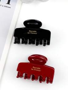 1pc, New High-End Gold Badge Elegant Medium-Sized Hair Claw, Hair Clip At The Back Of The Head, Retro Elegant Women's Clip Suitable For Daily Travel, Gatherings, Beach Parties In Summer, Autumn, Back To School Season, School Stuff, College - Multicolor - View 8