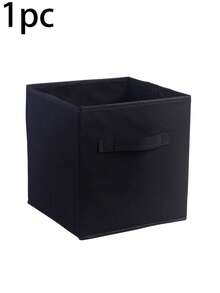 1pc Non-Woven Fabric Colorful Square Storage Box, Foldable Clothes Organizer Box, Multi-Functional Storage Solution - Multicolor - View 17
