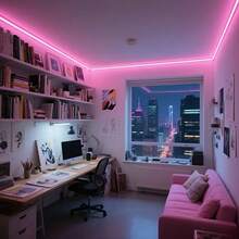 3,28 pies /6,56 pies /9,84 pies /16,4 pies Luces LED, Tira de luz de neón LED 5V RGB, Tira de luz de neón LED para dormitorio, Control remoto de 24 teclas, Luces de cuerda inteligentes RGB que cambian de color, Decoración de dormitorio, sala de estar, familia, fiesta de Navidad, Control de aplicación de teléfono móvil, Luces de cuerda LED, Artículos de decoración de habitación - luz de color - Ver 6