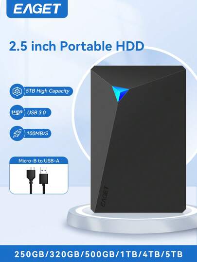 Disco duro externo portátil de 5 TB/4 TB/1 TB/500 GB/320 GB/250 GB - Solución de almacenamiento externo ultra portátil con capacidad masiva USB 3.0 para PC, PlayStation